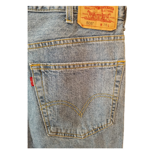 Levi's 505 Men's Denim Shorts Blue Size 38 Inseam 11 in - Picture 7 of 8